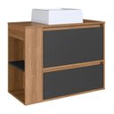 Ver imagem 2 de Gabinete de Banheiro 79cm com Cuba 1 Porta Zeus Mel/grafite F10 - Mpozenato