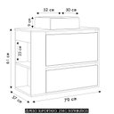 Ver imagem 4 de Gabinete de Banheiro 79cm com Cuba 1 Porta Zeus Mel/grafite F10 - Mpozenato