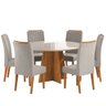 Mesa de Jantar Redonda Julieta com 6 Cadeiras Fran Mel/off White/marfim - Casa Giulia - 2