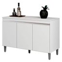 Ver imagem 1 de Balcão de Pia Cozinha Manu 120cm Branco sem Tampo Ajl Móveis