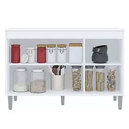 Balcão de Pia Cozinha Manu 120cm Branco sem Tampo Ajl Móveis - 2