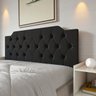 Cabeceira Cama Queen Painel Dobravel Quarto Estiloso Retro:preto - 9