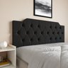 Cabeceira Cama Queen Painel Dobravel Quarto Estiloso Retro:preto - 7