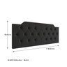 Cabeceira Cama Queen Painel Dobravel Quarto Estiloso Retro:preto - 3