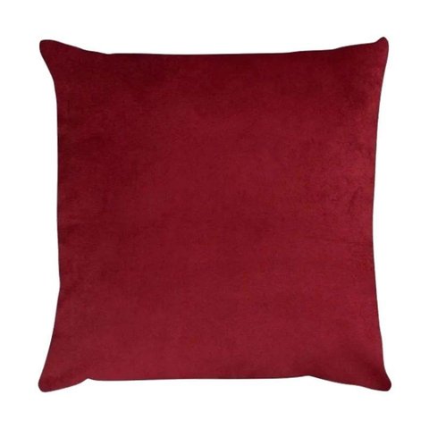 Capa para Almofada em Veludo Liso Quadrada com Enchimento Cor:bordo