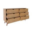 Ver imagem 4 de Cômoda para Quarto 136cm X 39cm com 6 Gavetas e Pés Retrô Cor:amêndoa