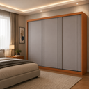 Ver imagem 2 de Guarda Roupa Casal 3 Portas de Correr 4 Gavetas 100% MDF Oslo Rufato