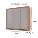 Ver imagem 3 de Guarda Roupa Casal 3 Portas de Correr 4 Gavetas 100% MDF Oslo Rufato