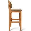 Ver imagem 7 de Kit 2 Banquetas Alta Bar Cozinha Sala Jantar Fixa Betta L02 Imbuia Linho Bege Escuro - Lyam Decor