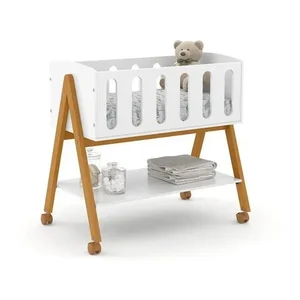 Mini Berço Sissi Matic Mdf com Uso Versátil e Multifuncional Branco Eco Wood