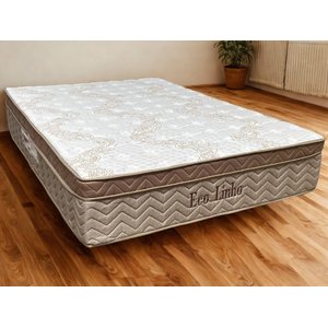 Colchao Casal Molas Ensacadas Eco Linho 1,38x1,88x0,32m Paropas Branco e Bege