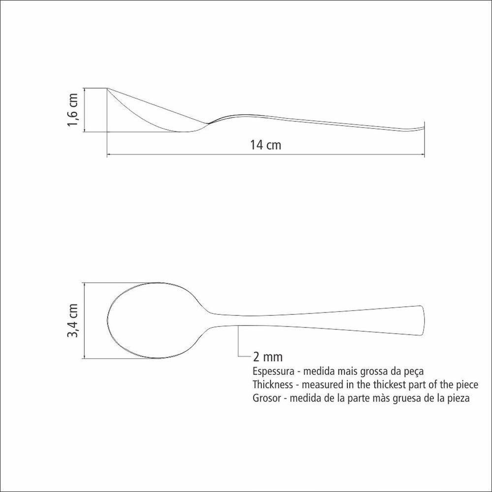 Colher para Chá Tramontina Berlin Brilho em Aço Inox Tramontina - 3