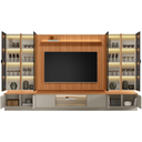 Ver imagem 2 de Rack com Painel e 4 Cristaleiras 2 Portas com LED Magnata Canela/Gris