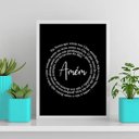 Ver imagem 2 de Quadro Oração Pai Nosso Espiral - Preto e Branco 45x34cm:madeira Branca