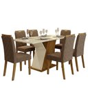 Ver imagem 2 de Conjunto Sala Jantar Mesa 160 cm Tampo MDF Vidro 6 Cadei Supreme Select Casa 812