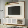Rack com Painel Giovana para TV até 75 Polegadas 03 Portas 190cm Cinamomo Mell Off White Bymóveis - 1
