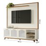 Rack com Painel Giovana para TV até 75 Polegadas 03 Portas 190cm Cinamomo Mell Off White Bymóveis - 2
