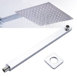 Kit Chuveiro ducha Slim Quadrada 30x30cm Cromada Inox 2 Acabamento - 4