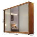 Ver imagem 3 de Guarda Roupa Casal Londres Plus 3 Portas 1 com Espelho 6 Gavetas Cinamomo Fendi - Novo Horizonte