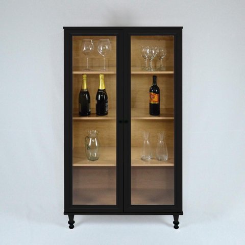 Cristaleira Estante Para Livros Ditália C/Kit Luz E-957 Cor:Preto