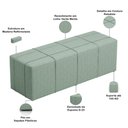 Ver imagem 3 de Puff Decorativo Living Sala de Estar 140 Cm Roma W01 Linho Verde Menta - Lyam Decor