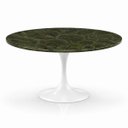 Ver imagem 1 de Mesa de Jantar Saarinen Redonda 140 cm Tampo Mármore Verde Vitória Régia Base Laca Branca