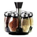 Ver imagem 2 de Porta Tempero Giratório Inox 6 Potes de Vidro 120ml Premium