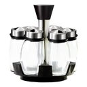Ver imagem 1 de Porta Tempero Giratório Inox 6 Potes de Vidro 120ml Premium