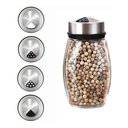 Ver imagem 3 de Porta Tempero Giratório Inox 6 Potes de Vidro 120ml Premium