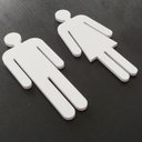 Ver imagem 3 de Quadro/placa Sinalização Mas/fem Banheiro Unissex Indicativa:Branco