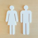 Ver imagem 1 de Quadro/placa Sinalização Mas/fem Banheiro Unissex Indicativa:Branco