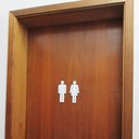 Ver imagem 4 de Quadro/placa Sinalização Mas/fem Banheiro Unissex Indicativa:Branco