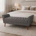 Ver imagem 2 de Recamier Decorativa 140 cm para Beira de Cama Cinza Escuro