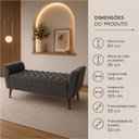 Ver imagem 3 de Recamier Decorativa 140 cm para Beira de Cama Cinza Escuro