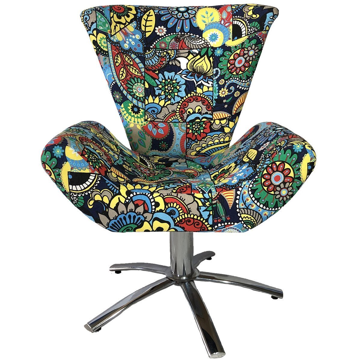 Kit Duas Poltronas Giratória Elegance Jacquard:romero Britto 2 - 2