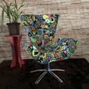 Ver imagem 4 de Kit Duas Poltronas Giratória Elegance Jacquard:romero Britto 2