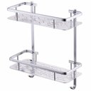 Ver imagem 4 de Suporte Organizador Prateleira Dupla Banheiro Porta Shampoo Sabonete Liquido Box Banheiro Chuveiro a