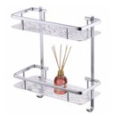 Ver imagem 1 de Suporte Organizador Prateleira Dupla Banheiro Porta Shampoo Sabonete Liquido Box Banheiro Chuveiro a