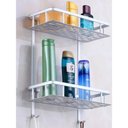 Ver imagem 5 de Suporte Organizador Prateleira Dupla Banheiro Porta Shampoo Sabonete Liquido Box Banheiro Chuveiro a