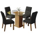 Ver imagem 2 de Conjunto Sala de Jantar Mesa Tampo de Vidro Redondo 4 Cadeiras Rustic/oxford Irene Madesa