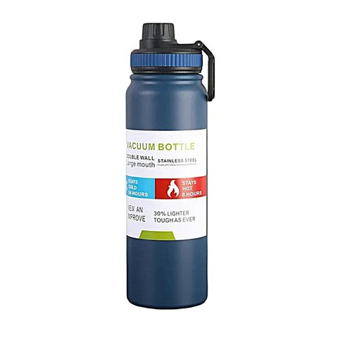 Garrafa Térmica Inox 800ml com Tampa:azul