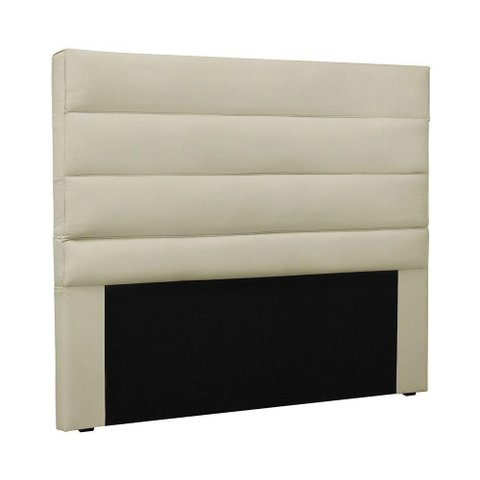 Cabeceira Solteiro Vera 90cm para Cama Box Madeira Corino Creme Loja Sheep