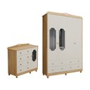 Ver imagem 2 de Quarto de Bebê com Guarda-Roupa e Cômoda em MDF Maya Provençal Yescasa Bege Off White/Amêndoa