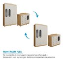 Ver imagem 4 de Quarto de Bebê com Guarda-Roupa e Cômoda em MDF Maya Provençal Yescasa Bege Off White/Amêndoa