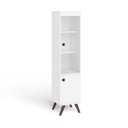 Ver imagem 1 de Cristaleira Retrô com 2 Portas Branco Mdp 40x40x180cm Rt 3105 Movelbento