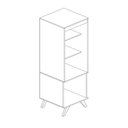 Ver imagem 3 de Cristaleira Retrô com 2 Portas Branco Mdp 40x40x180cm Rt 3105 Movelbento
