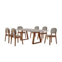 Ver imagem 1 de Conjunto Sala de Jantar Mesa Viena 160x90cm Tampo Retângular Vidro-mdf Off White com 6 Cadeiras É