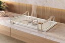 Ver imagem 2 de Bandeja Decorativa Espelhada Tray Alça Couro Marrom - Off White