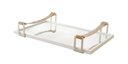 Ver imagem 1 de Bandeja Decorativa Espelhada Tray Alça Couro Marrom - Off White
