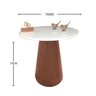 Mesa de Canto com Vidro 70cm e Base Cone Envernizada Branca 70cm - 3